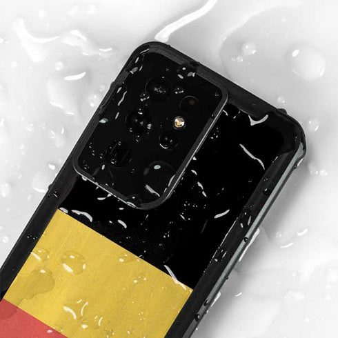 Belgium Flag Distressed Galaxy S24 Ultra Waterproof Case